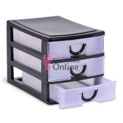 Cutie Beauty Case CB03 pentru Accesorii cu 3 sertare Neagra mica art MJ 1195513